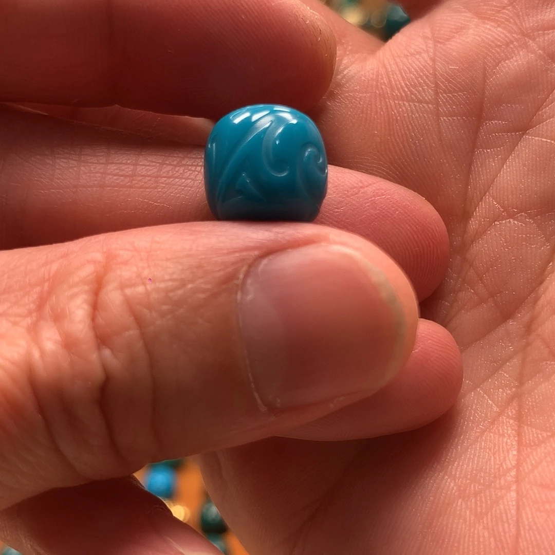 颈饰琉璃暴力蓝12mm博古