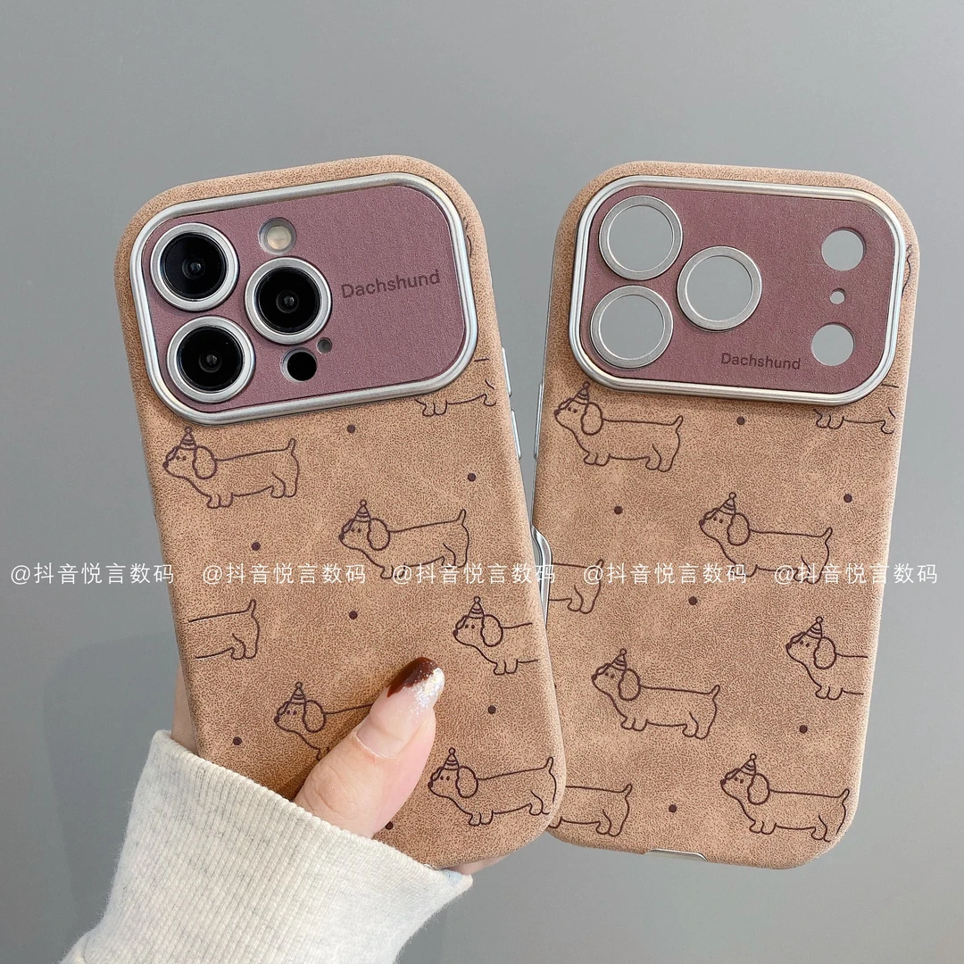 贴皮大视窗适用iphone17promax苹果16手机壳15/14/13/12/11腊肠狗