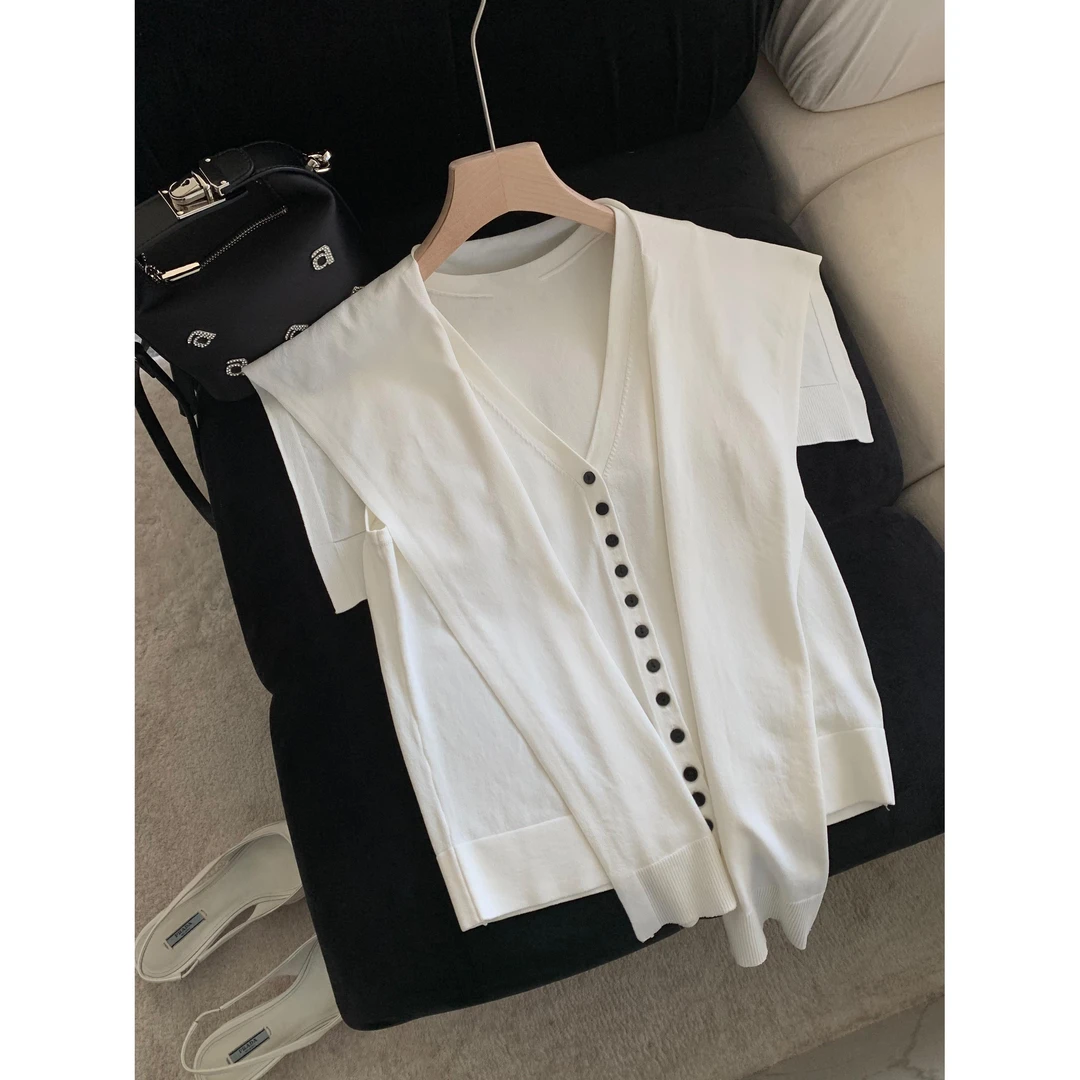 JoJo studio 时尚披肩休闲背心两件套