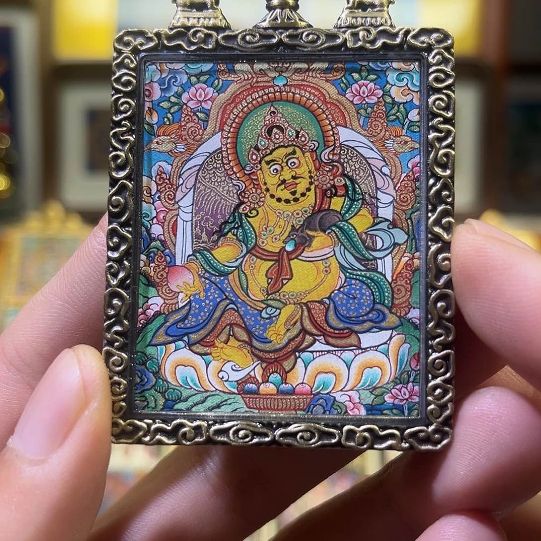 吊坠热贡纯手绘黄财