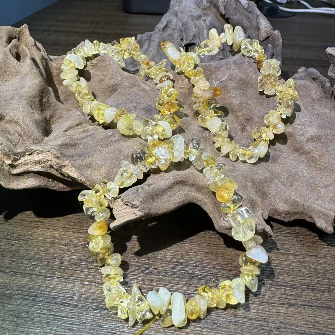 【云上水晶】Z417 日照金山黄喜玛拉雅碎石手串 多样性发其一