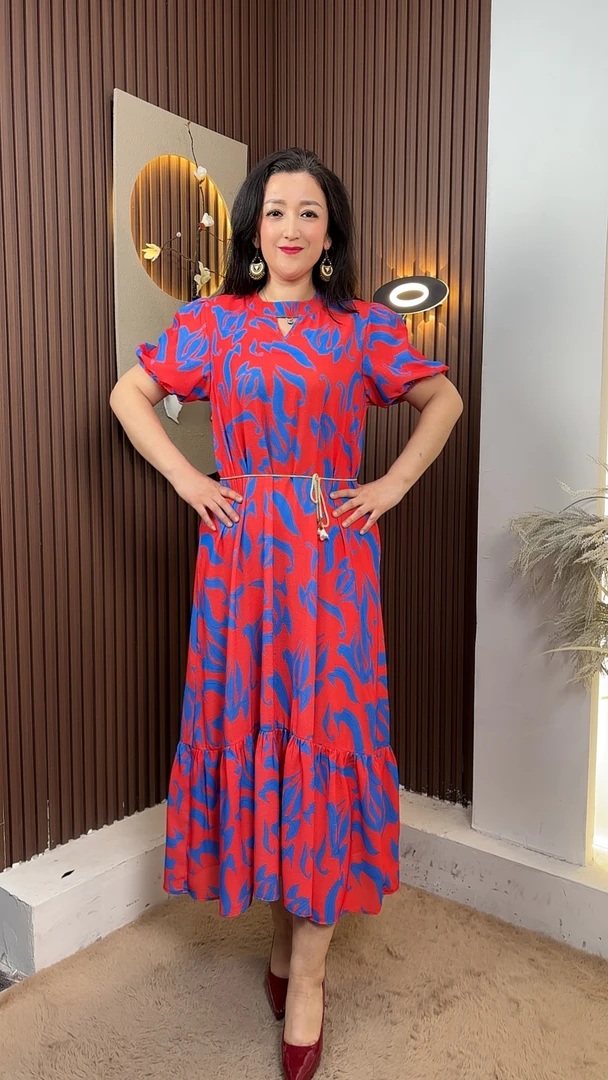 【GLORA原创设计】大码时尚连衣裙洋气衣服女显瘦印花碎花（2539)