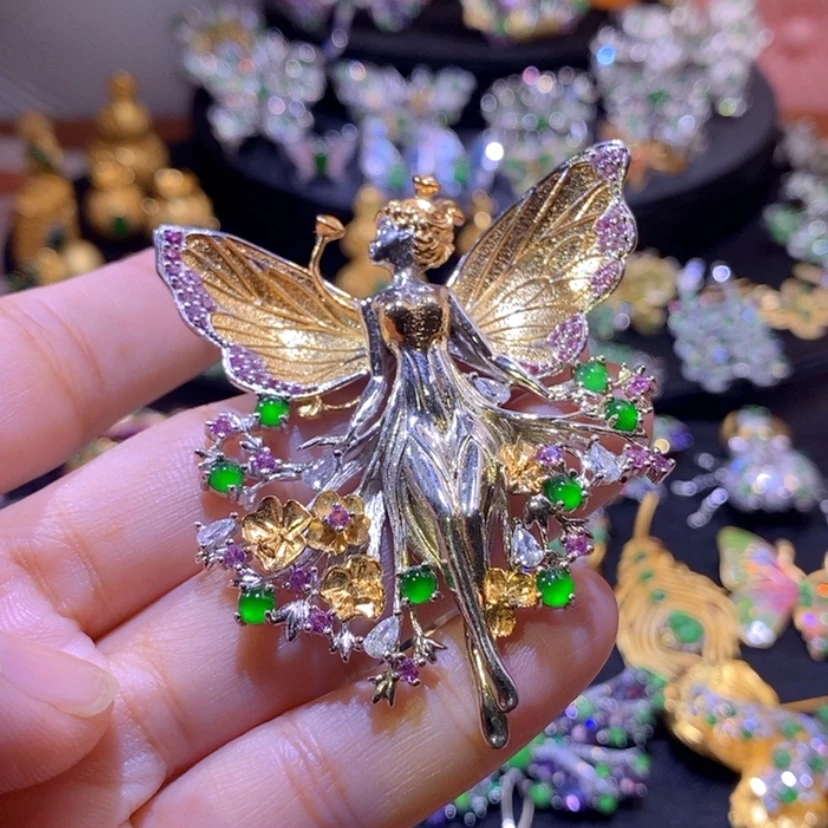 【闪购商品】翡翠挂件银S925镶嵌天然资源