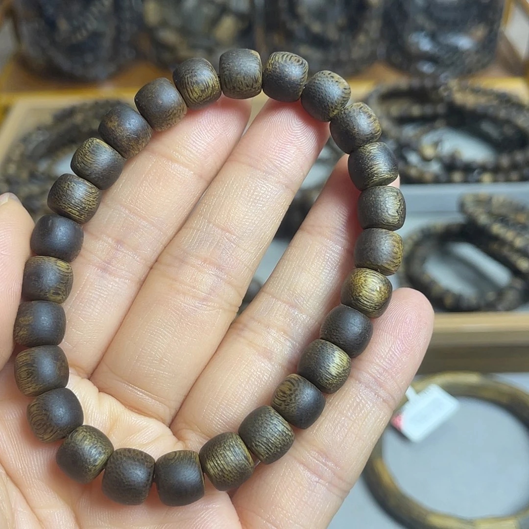 沉香沉香碎屑棋楠沉香老型古珠8mm沉水浮花香蜜香