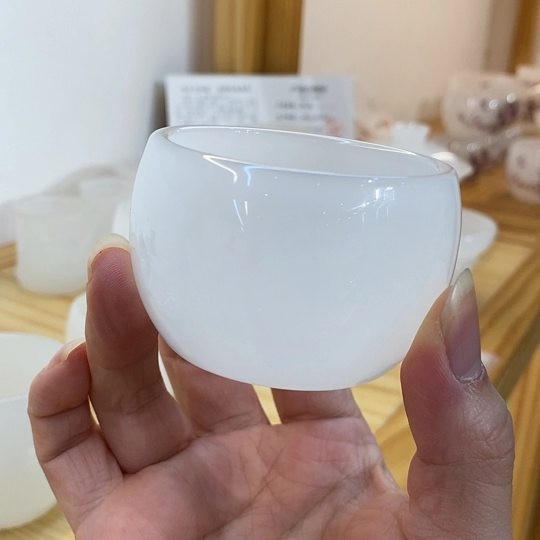 琉璃手工艺品白玉琉璃客杯