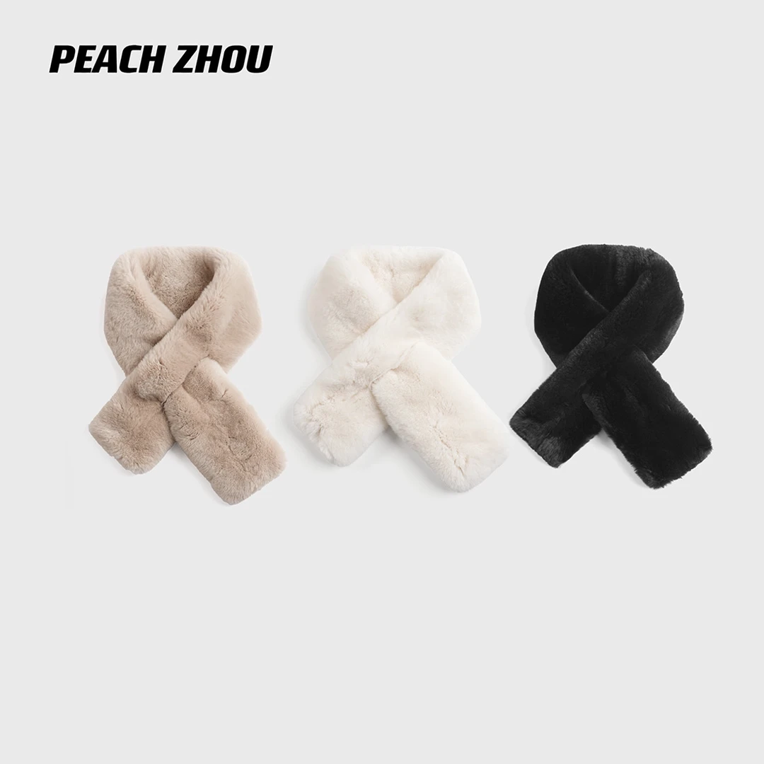 『PEACHZHOU』100兔毛'温柔锁温利器'保暖围脖休闲高级感围巾加厚