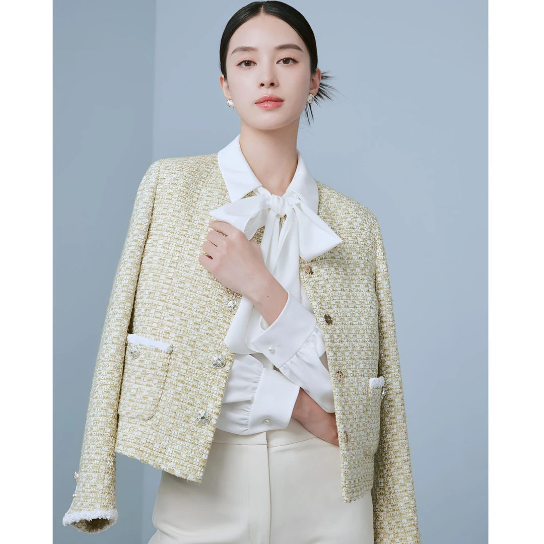 【晨粉专享价】新款时尚小香风粗花呢轻奢短外套-MOGA01WJK025T41