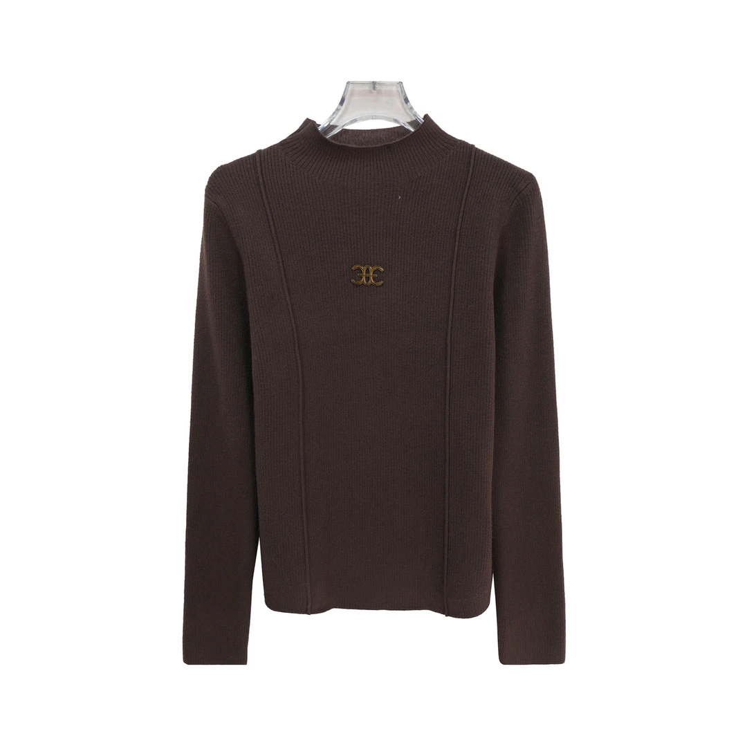 时尚韩系加绒显瘦立领针织打底毛衣X27811