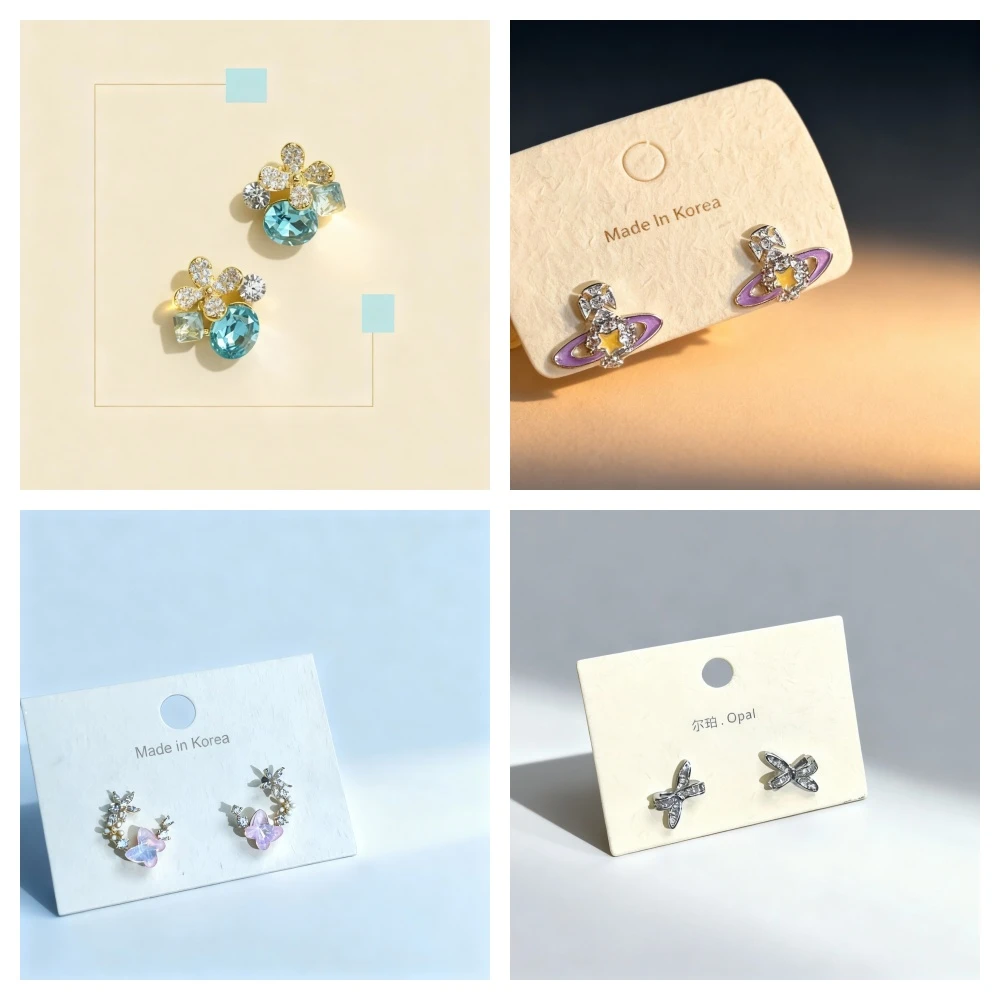 铜合金锆石耳饰 【直播间链接】一单一付链接~925银针耳饰～