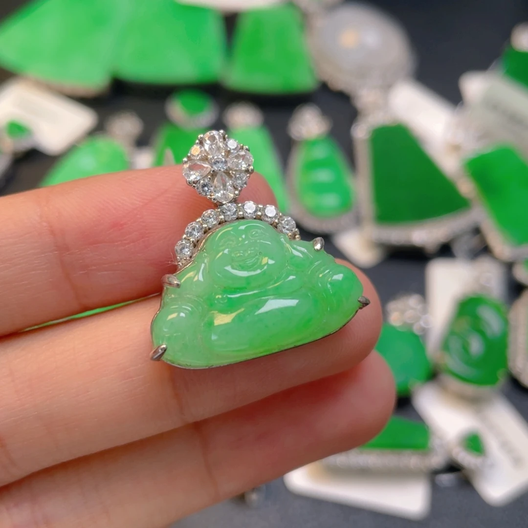 翡翠银S925镶嵌颈饰