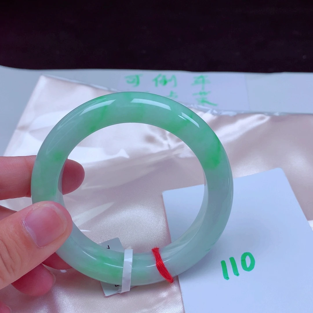 未镶嵌手镯翡翠缅甸天然A货翡翠手镯52.5