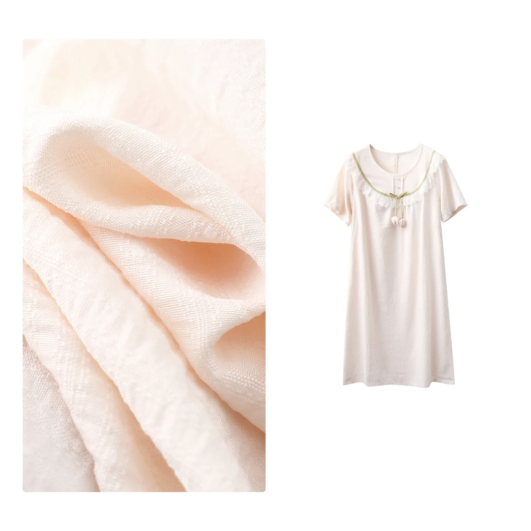 B 门店36&9！郁金香睡裙」裸感云朵棉立体花卉短袖家居睡衣女C23819