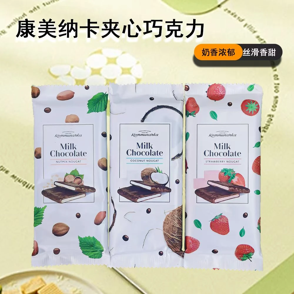【 80g*6 块】白俄罗斯进口康美纳卡果仁草莓椰子味巧克力