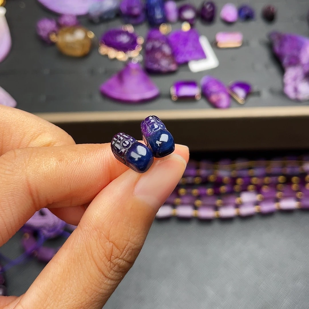 苏纪石（舒俱来）耳钉银S925镶嵌