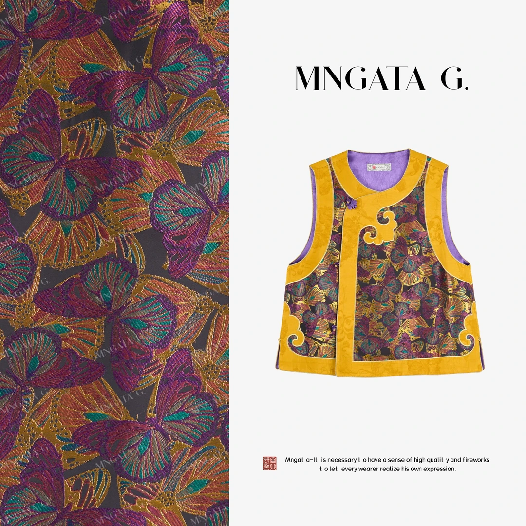 MNGATA G.宫小妍【金玉紫蝶】早秋新中式中国风休闲马甲5052680