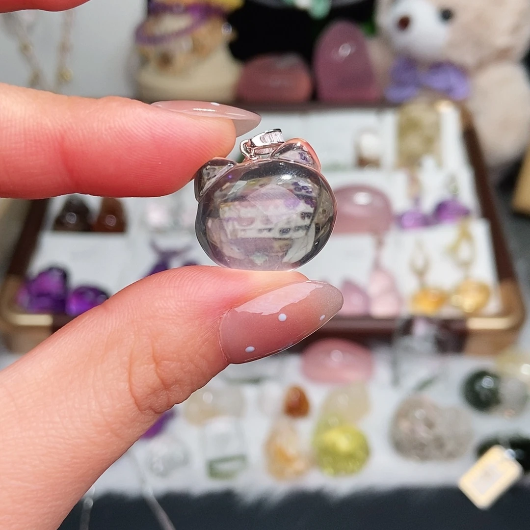 水晶吊坠(赠链)银S925镶嵌