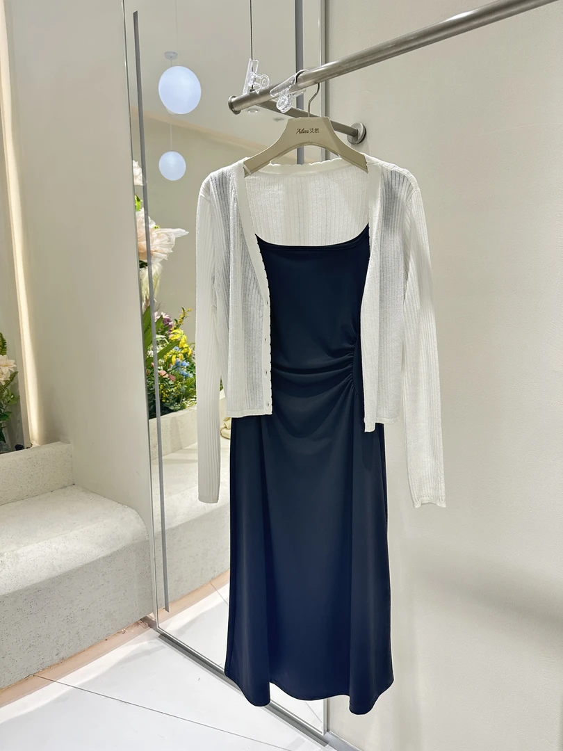 艾然新款上新单排扣针织开衫薄款气质百搭小衫上衣披肩9385