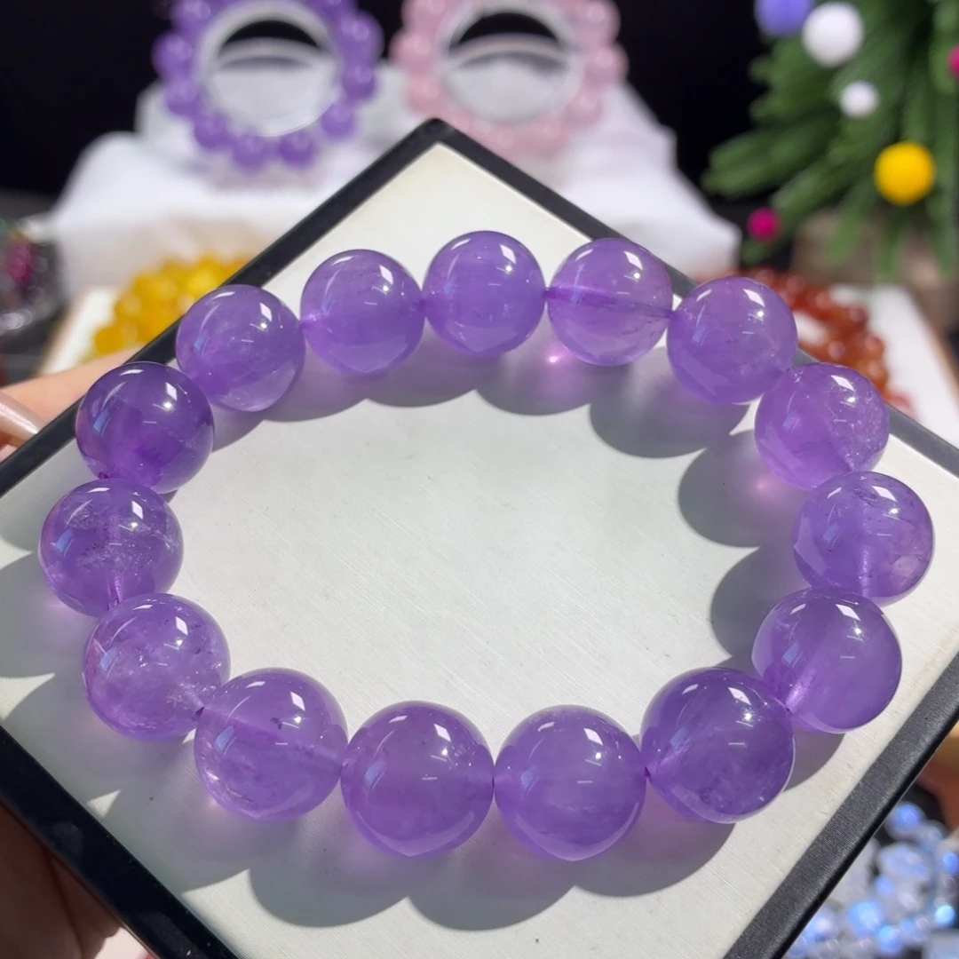 手串未镶嵌水晶薰衣草紫14+