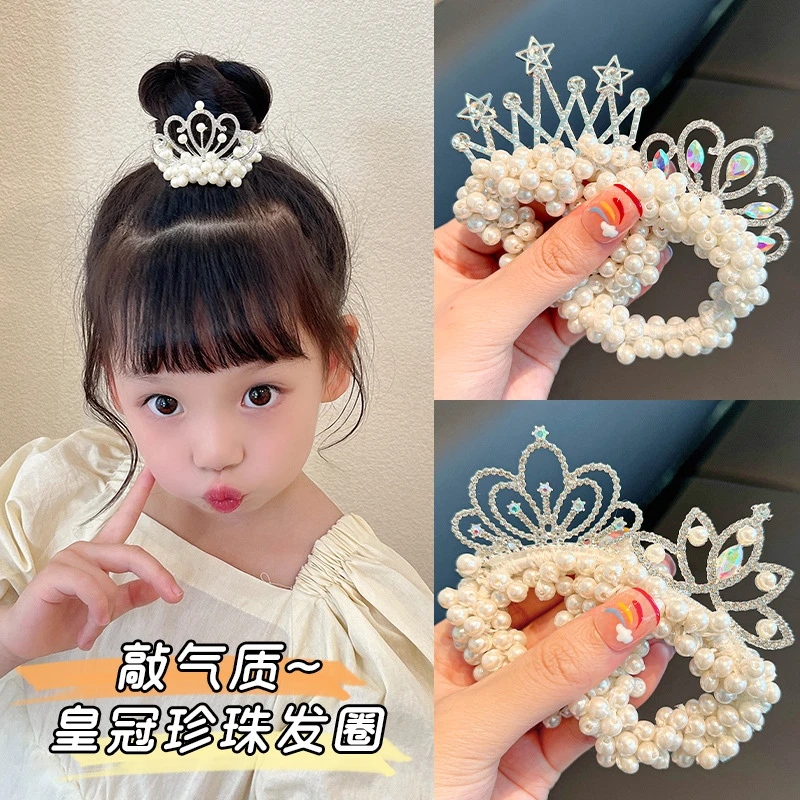 头绳公主风宝宝蝴蝶结气质女发饰皇冠休闲风女童可爱甜美发绳皮筋