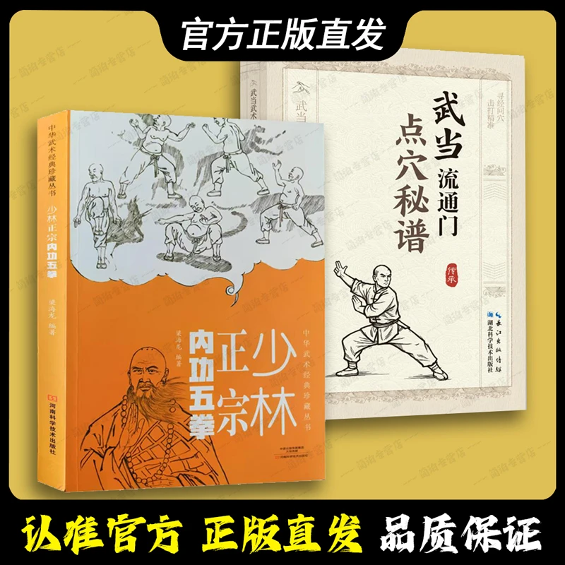 【正版直发】少林正宗＆内功伍拳 武当点&穴内功拳实战技巧教程格斗