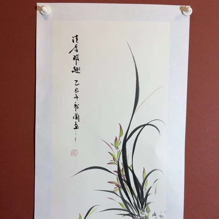 国画听兰老师花鸟