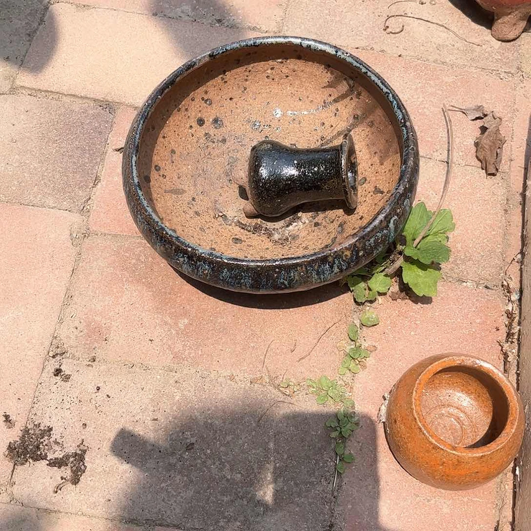 泥塑不**鱼古镇炻陶花盆