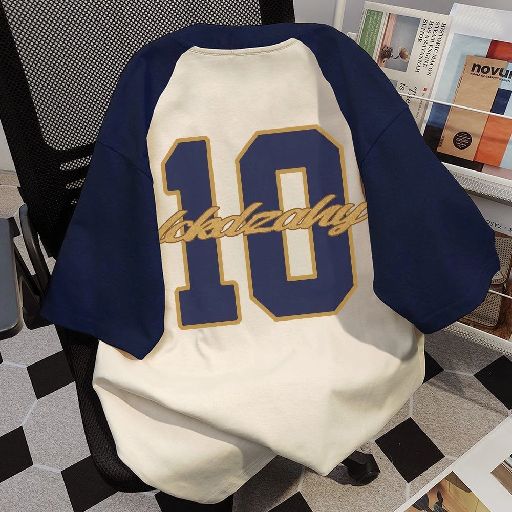 欧美款宽松小众胖MM2-300斤显瘦短袖T恤休闲百搭大码女装拼接上衣