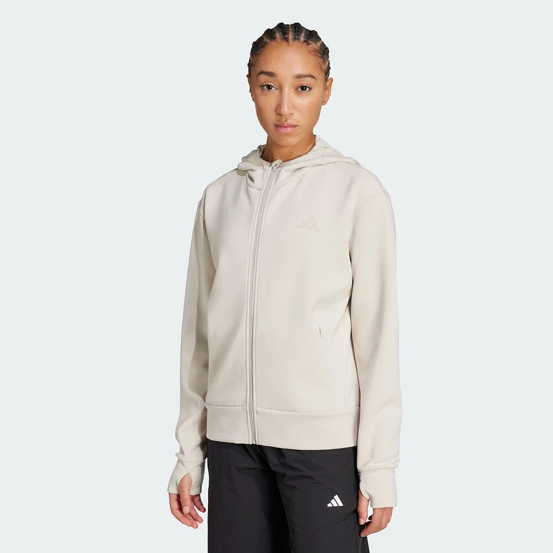 阿迪达斯 (adidas)女子D4T FZ HOODIE训练夹克外套JX7318