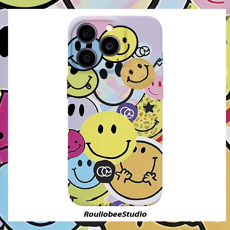 彩色趣味笑脸适用苹果17/16/15/14菲林手机壳华为P80oppo小米vivo