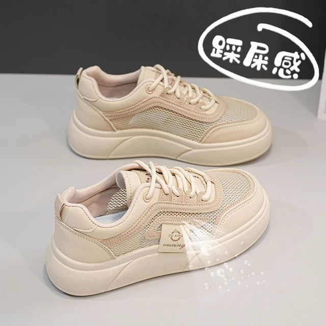 女鞋夏季踩屎感小白鞋女2024新款爆款百搭透气网鞋薄款休闲运动鞋