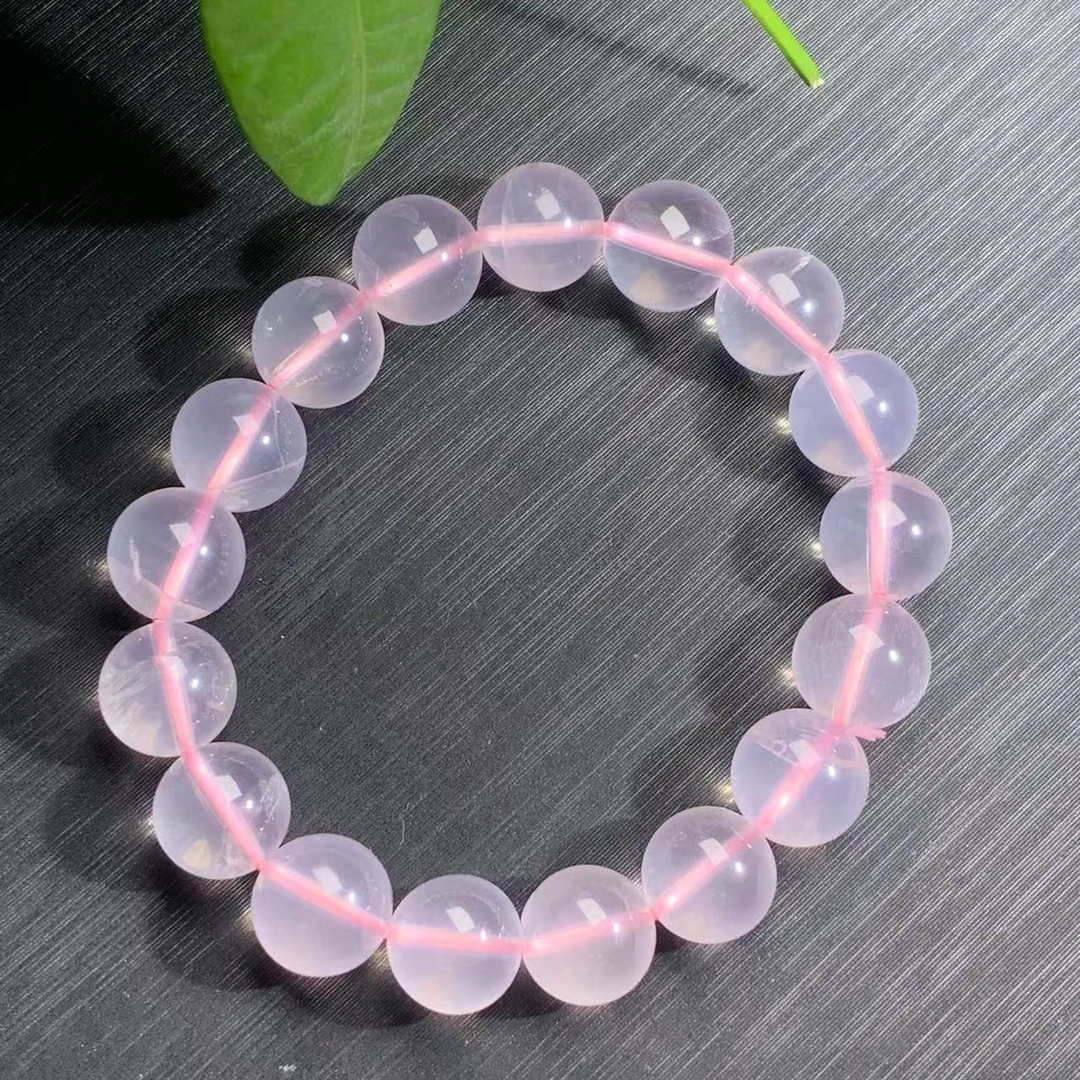 【金钰尚品】天然莫桑比克粉水晶，六芒星光粉水晶单圈手链 尺寸12mm