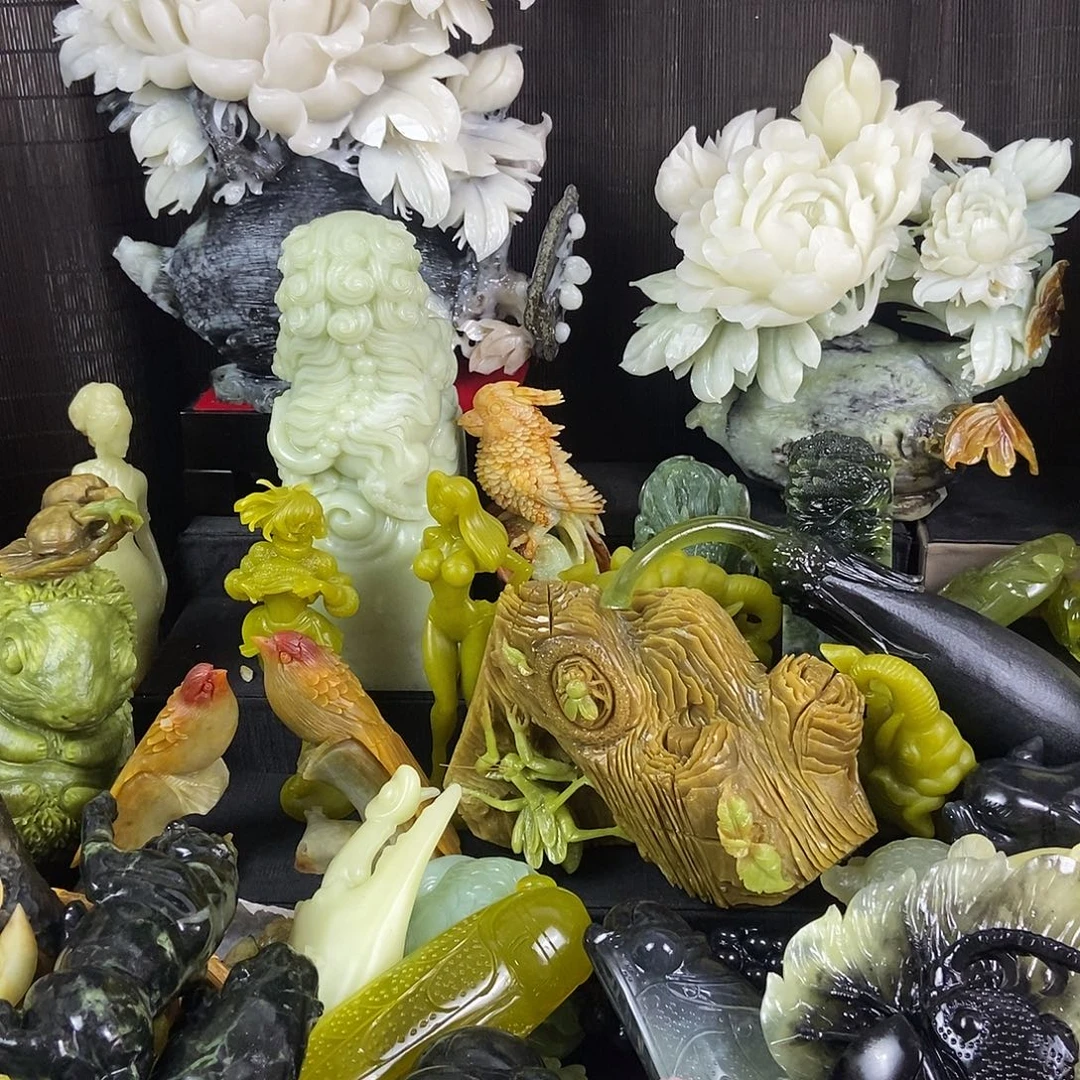 蛇纹石玉合金手把