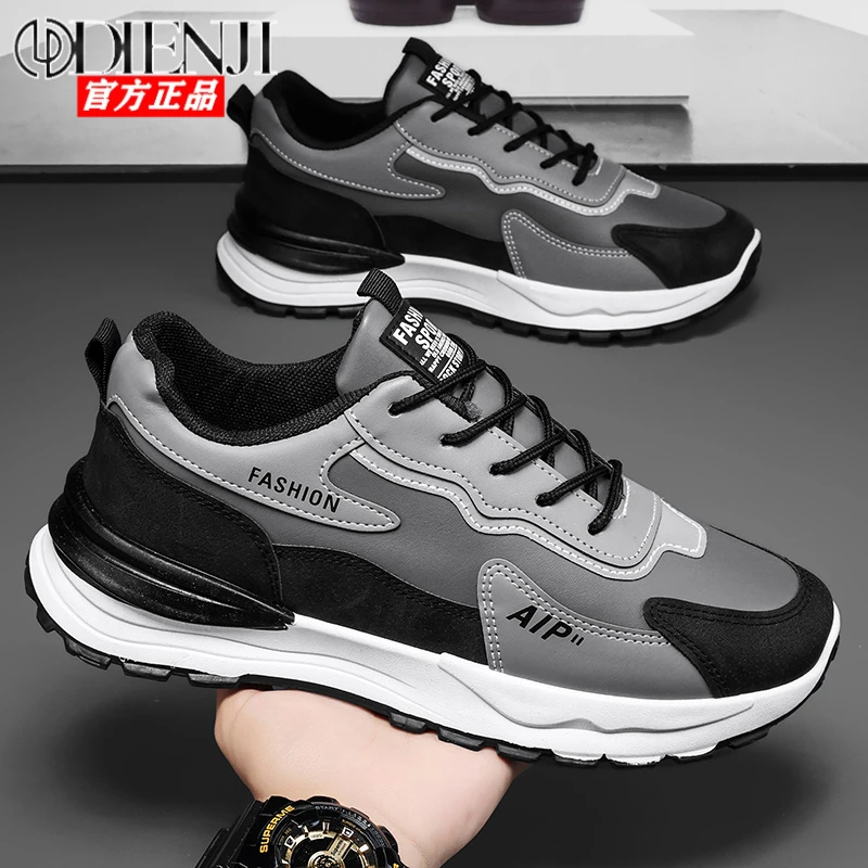 男鞋运动鞋2025新款春季休闲鞋百搭工作上班皮面防水防滑休闲潮鞋