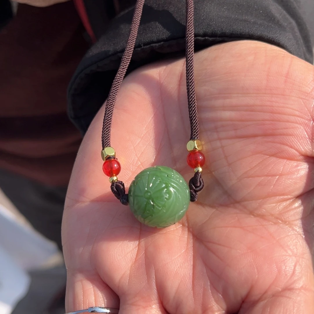 和田玉颈饰未镶嵌和田玉碧玉20mm转运珠多样性发（拍一发一）