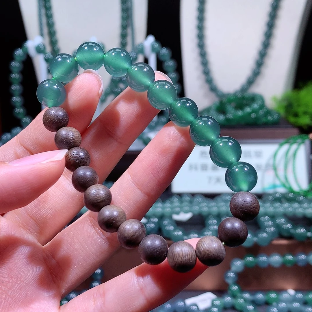 雾***眠翡翠未镶嵌手链天然a货翡翠手串10