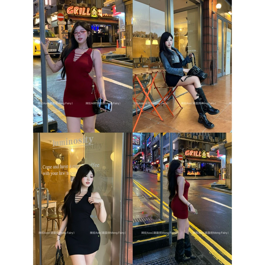 现货萌面侠辣姣【曼妙身姿】79.1%棉牛仔外套辣妹连衣裙6515M 6514M