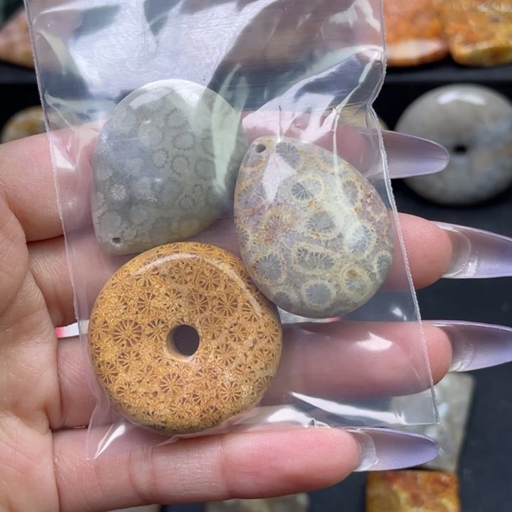 未镶嵌吊坠硅化珊瑚（珊瑚玉）