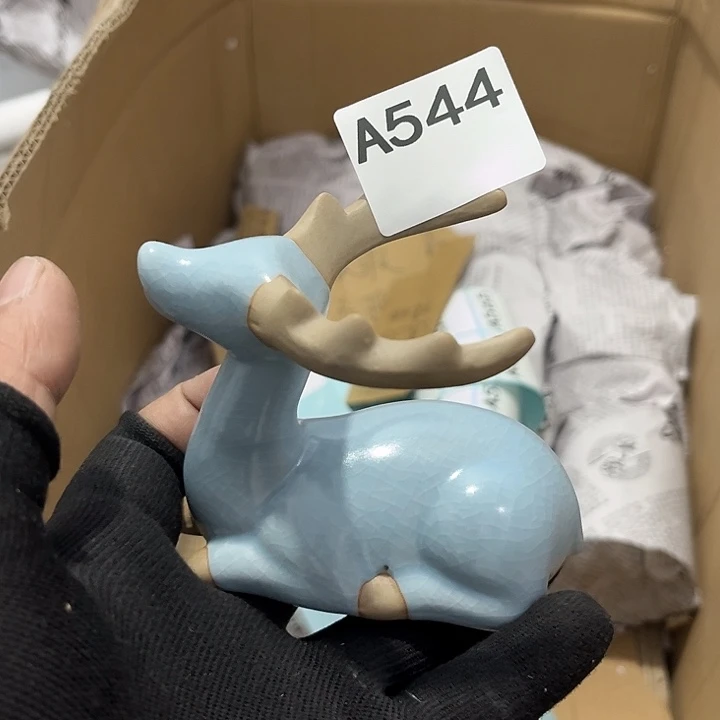 9***诞瓷片茶摆件工艺品摆件666