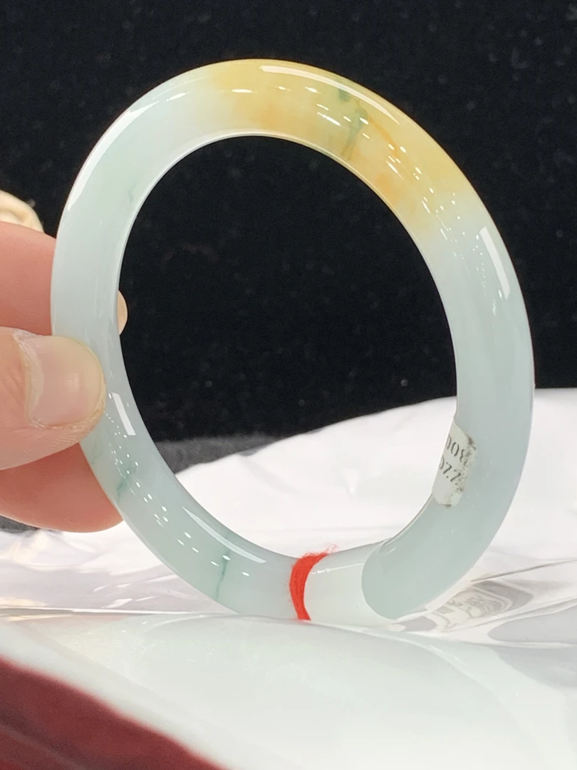 天然缅甸翡翠A货手镯56圆条0135