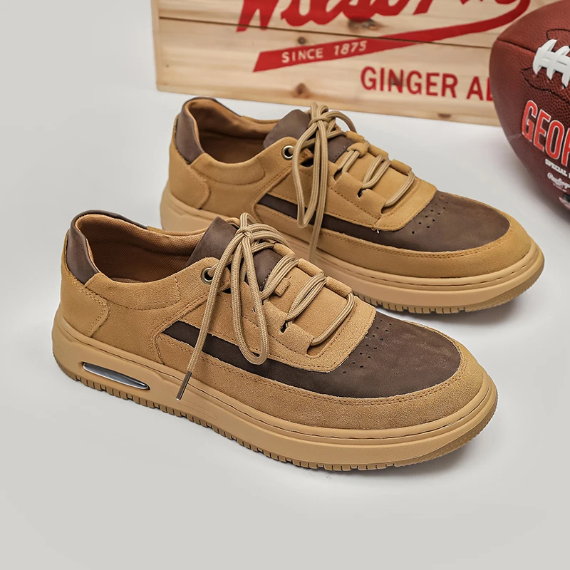 2025四季款男士潮流复古低帮男鞋透气系带厚底潮鞋休闲百搭板鞋