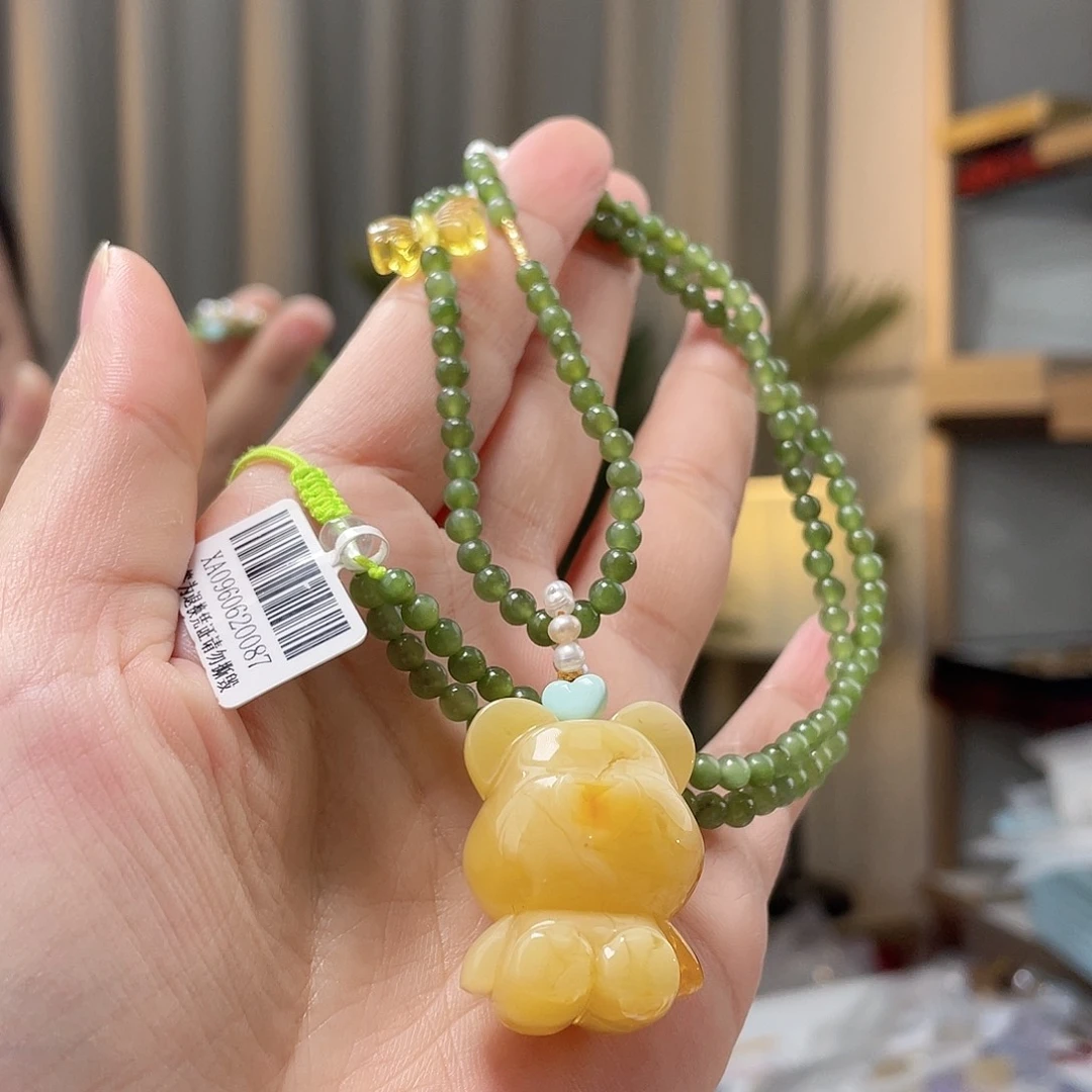 琥珀裸石未镶嵌蜜蜡吊坠