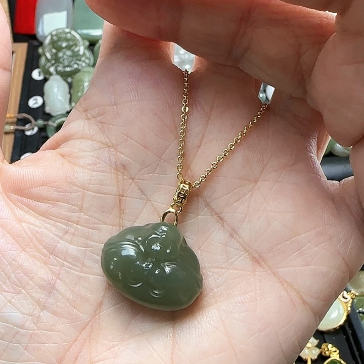 颈饰银S925镶嵌和田玉