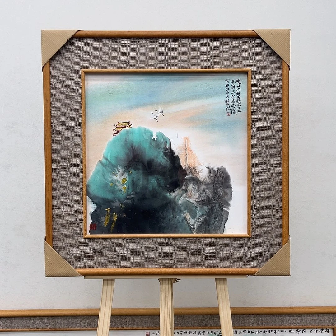 国画黄桂明三尺斗方带框