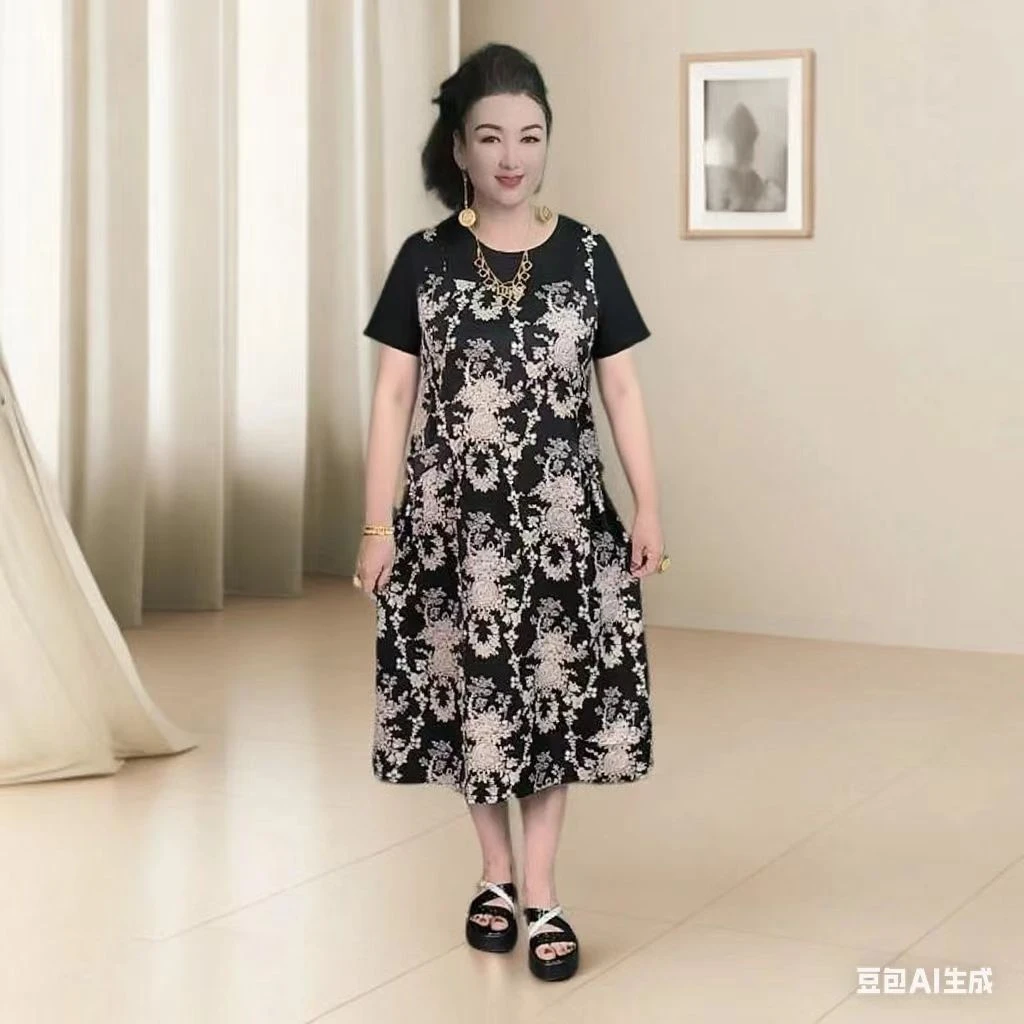 夏季休闲碎花连衣裙