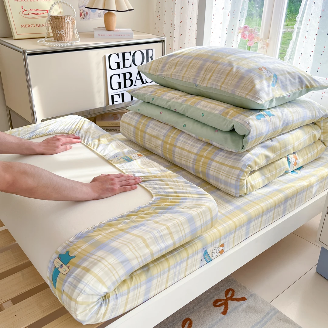 大学生宿舍单人床单被套三件套纯棉寝室上下铺六件套床笠床上用品