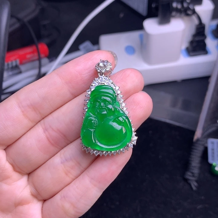【闪购商品】翡翠银S925镶嵌吊坠(不含链)