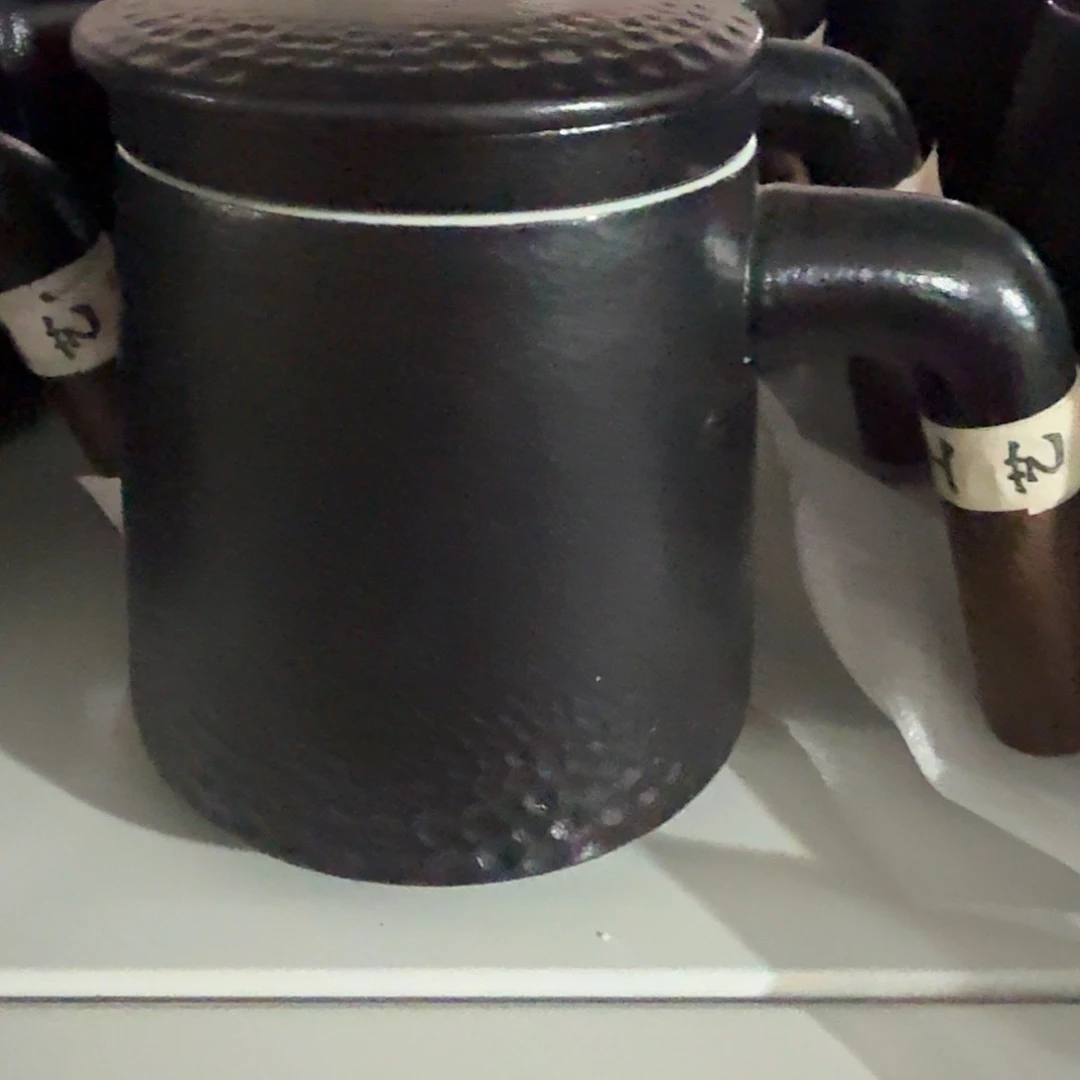 微瑕工厂福利无花黑色茶水分离水杯