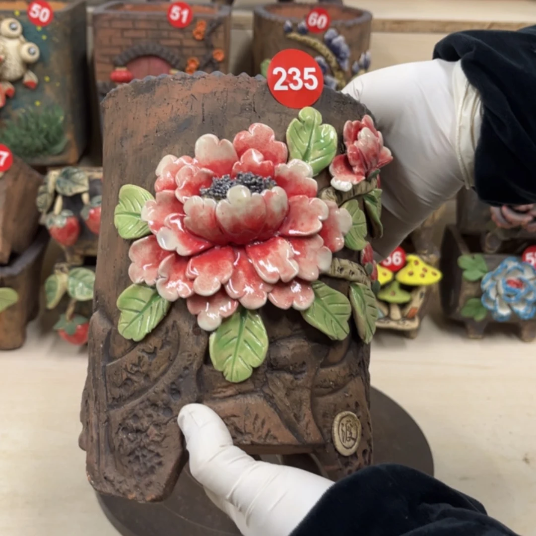 【闪购商品】紫砂花盆235号内口12.5×13脚高19.5