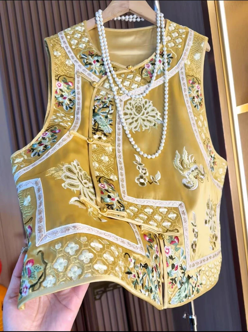 璇子-【金阁】新中式重工刺绣圆领优雅古典马甲2025A0222