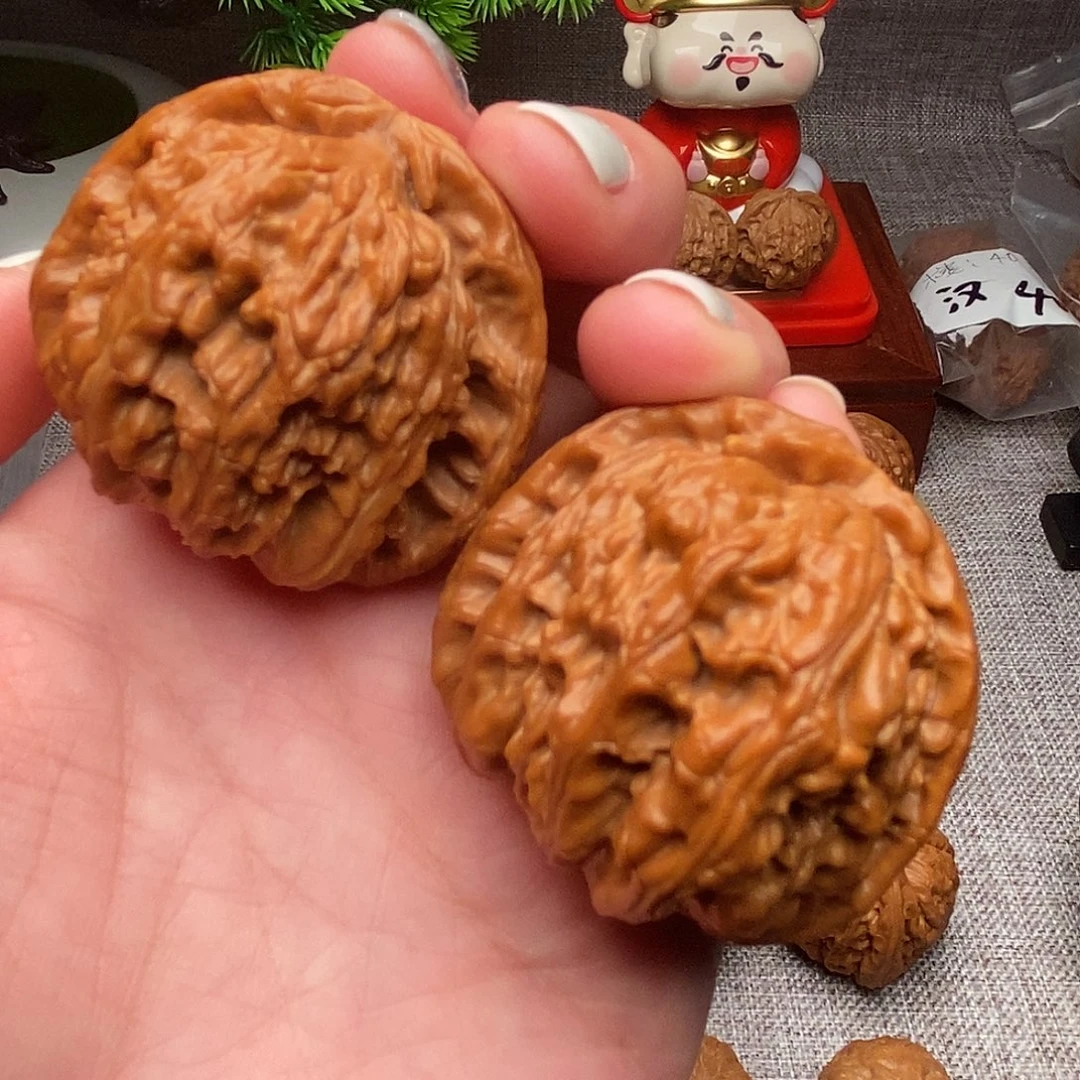 把件文玩核桃白狮44